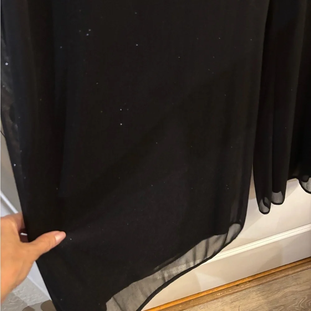 Dress Barn Black Shimmer Flowing Wide-Leg Palazzo Pants Sz 18/20